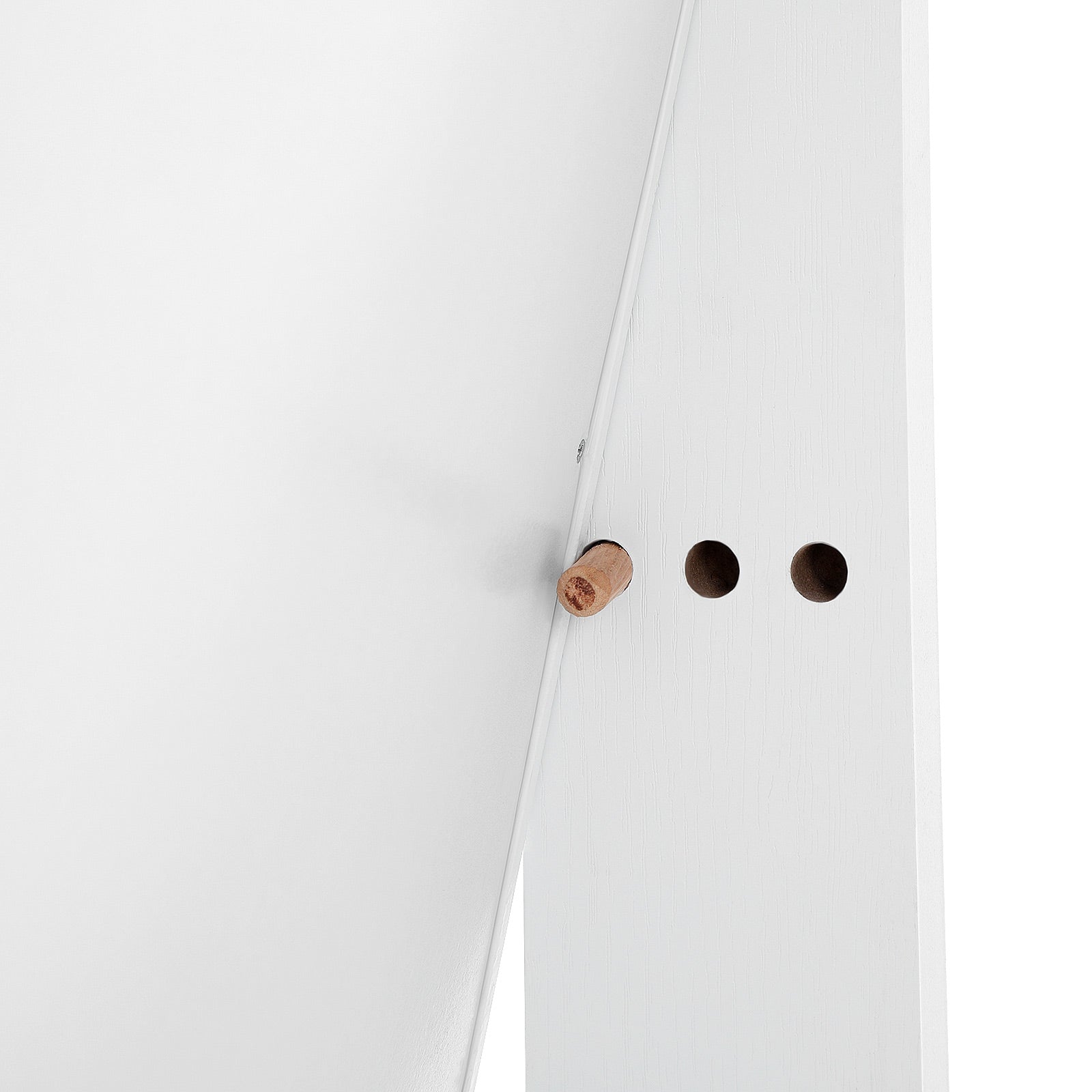 Jewelry Cabinet Armoire - Wood - White - Freestanding with Full-Length Mirror and Lockable Storage