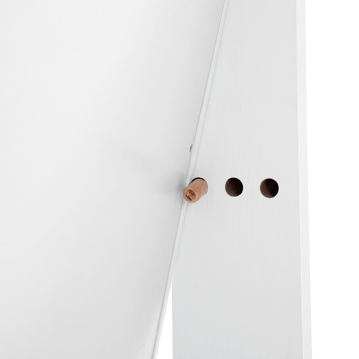 Jewelry Cabinet Armoire - Wood - White - Freestanding with Full-Length Mirror and Lockable Storage