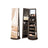 Jewellery Cabinet - MDF - Rustic Brown - Full-Length Mirror with 360° Swivel and Lockable Storage