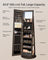 Jewellery Cabinet - MDF - Rustic Brown - Full-Length Mirror with 360° Swivel and Lockable Storage