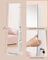 Jewellery Cabinet - Wood - Rustic Brown - Full-Length Mirror with 360° Swivel and LED Lighting