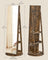 Rotating Jewelry Cabinet - MDF - Rustic Brown - Lockable Full-Length Mirror with 360° Swivel Storage and 6 LEDs