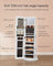 Jewellery Cabinet - Engineered Wood - Cloud White - Lockable with Full-Length Mirror and Adjustable LED Lights