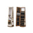Jewellery Cabinet - Wood - Rustic Brown - Lockable with Full-Length Mirror and Adjustable LED Lights