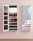 Jewellery Cabinet Organizer - Wood - White - Wall Mounted with LED Lights and Lockable Storage
