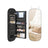 Jewellery Cabinet - Wood - White with Greige Lining - Lockable LED Mirror