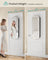 Jewellery Cabinet - Wood - White with Greige Lining - Lockable LED Mirror