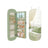 LED Mirror Jewellery Cabinet - MDF - White with Greige Lining - Lockable Wall/Door Mounted with Interior Mirror