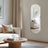 Jewellery Cabinet - Wood - White and Light Grey - Lockable Wall/Door Mounted with LED Mirror and Interior Mirror