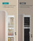 LED Mirror Jewellery Cabinet - MDF - White with Greige Lining - Lockable Wall/Door Mounted with Interior Mirror