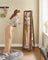 Jewellery Cabinet - Wood - White - 360° Swivel with Full-Length Mirror and Storage Shelf