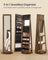 Jewellery Cabinet - Wood - White - 360° Swivel with Full-Length Mirror and Storage Shelf