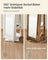 Jewellery Cabinet - Wood - White - 360° Swivel with Full-Length Mirror and Storage Shelf