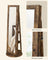 Jewellery Cabinet - Wood - White - 360° Swivel with Full-Length Mirror and Storage Shelf