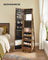 Jewellery Cabinet - Wood - White - 360° Swivel with Full-Length Mirror and Storage Shelf