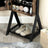 Jewelry Cabinet - Steel Frame - Rustic Brown and Black - Lockable with Mirror and Mesh Shelf