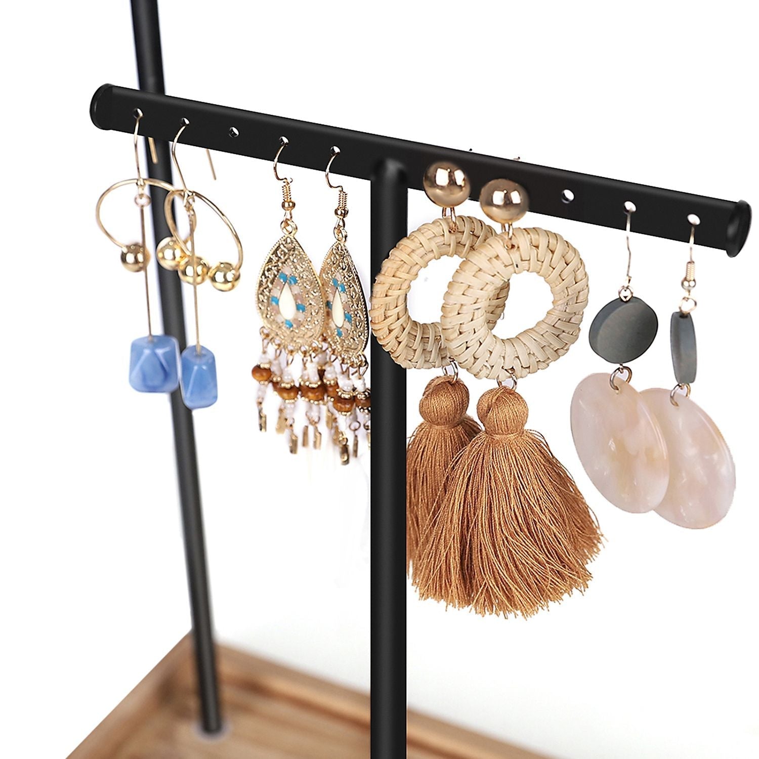 Jewellery Display Stand - Metal - Rustic Brown - Adjustable Height with T-Bars