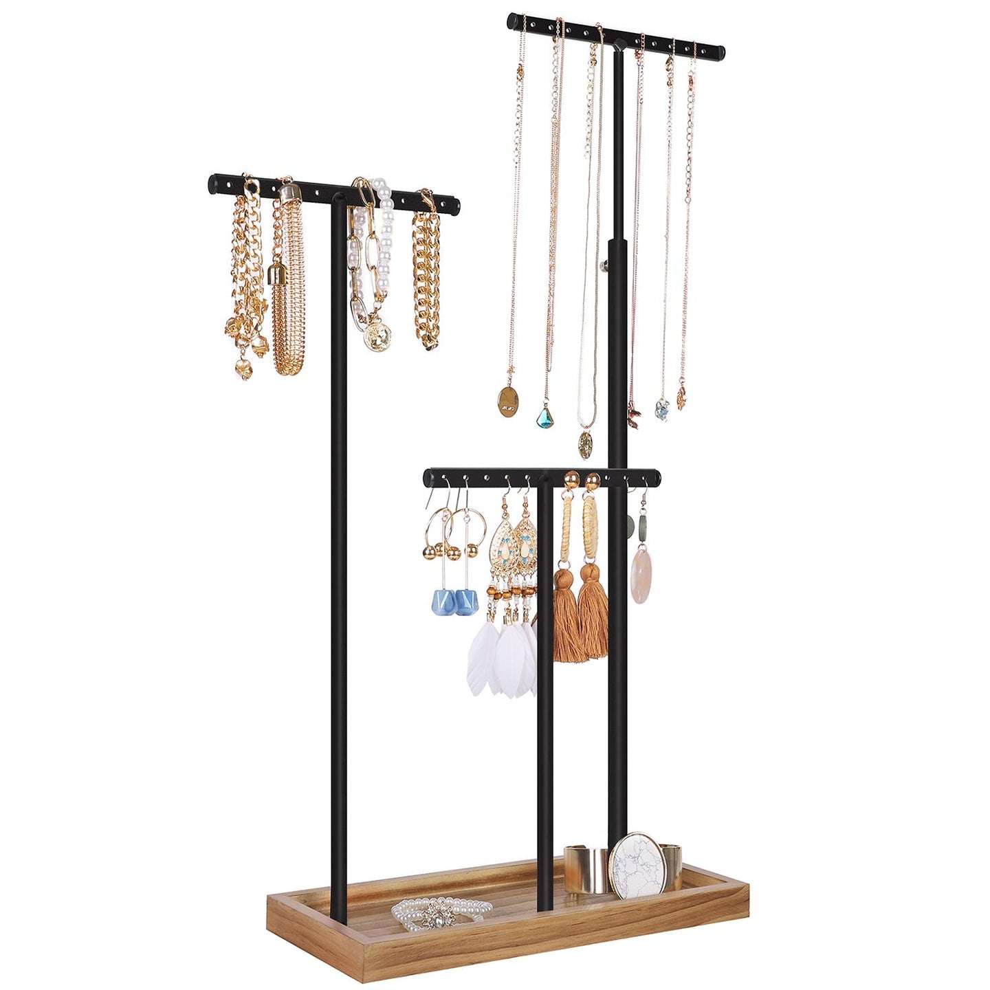 Jewellery Display Stand - Metal - Rustic Brown - Adjustable Height with T-Bars