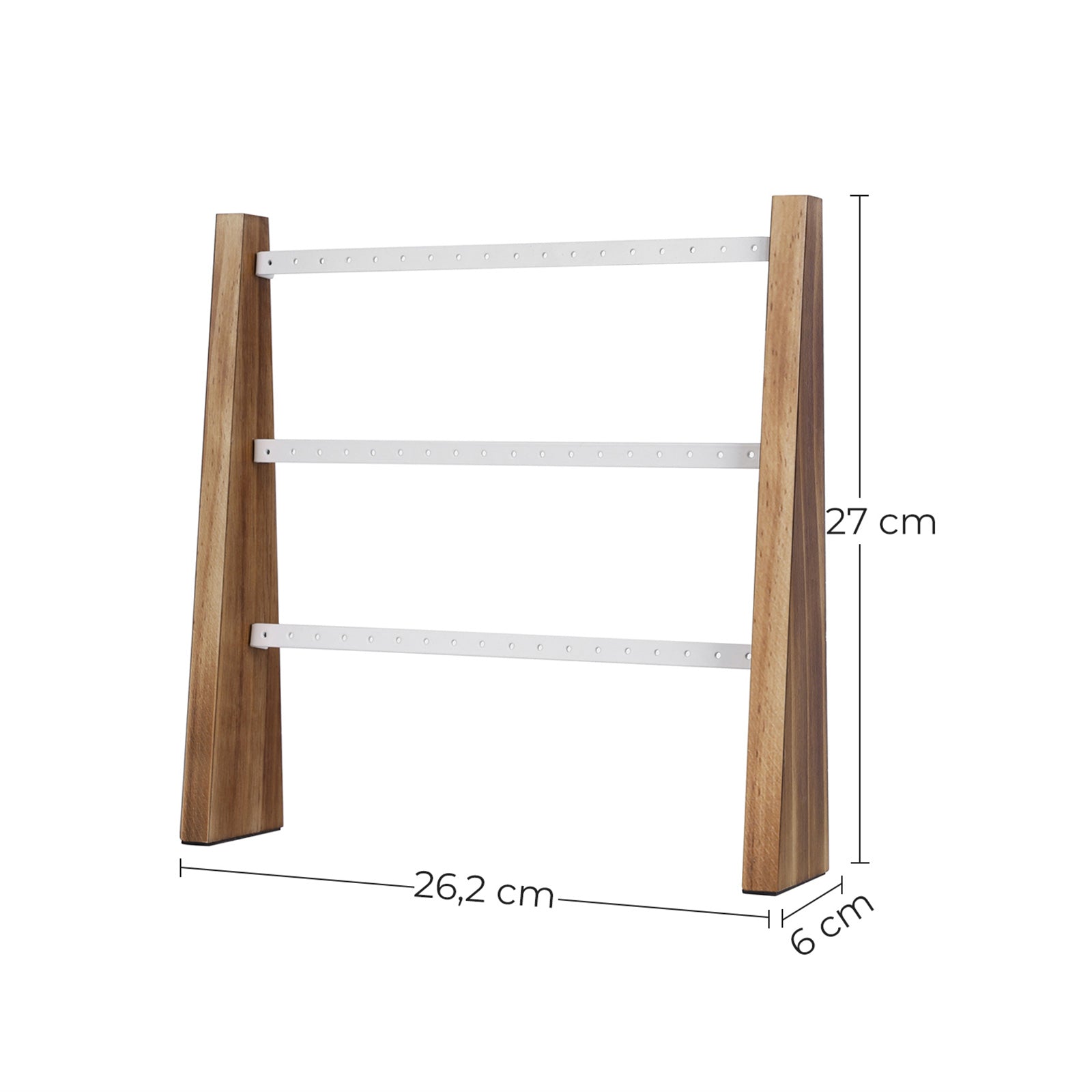 Wall-Mounted Jewellery Display Stand - Metal - Rustic Brown and White - Adjustable Angle