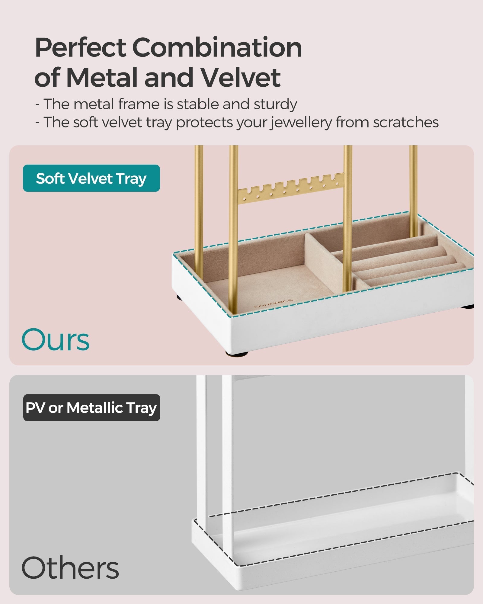 Jewellery Display Stand - Metal Frame - Gold - Earring