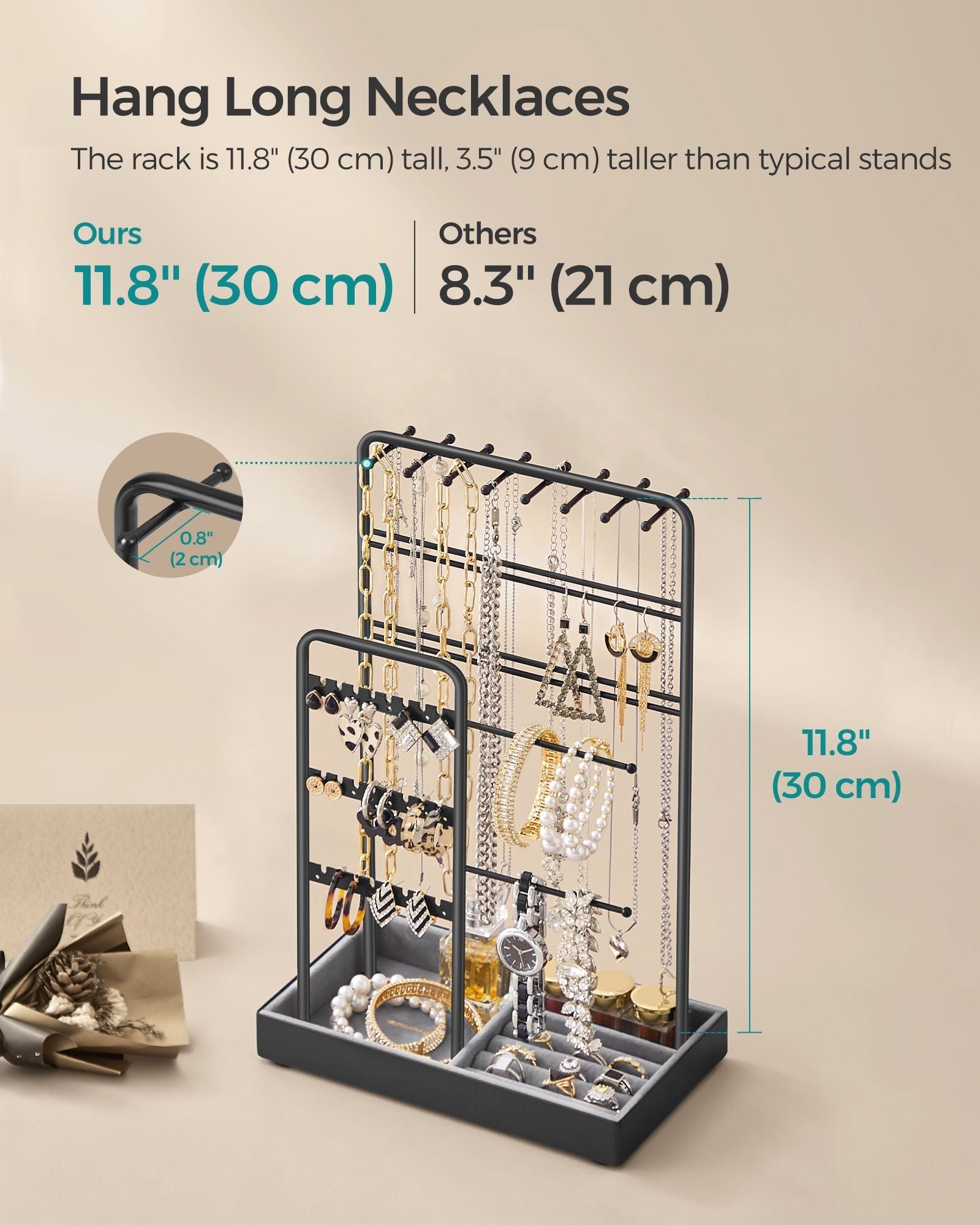 Jewellery Display Stand - Metal Frame - Velvet Tray