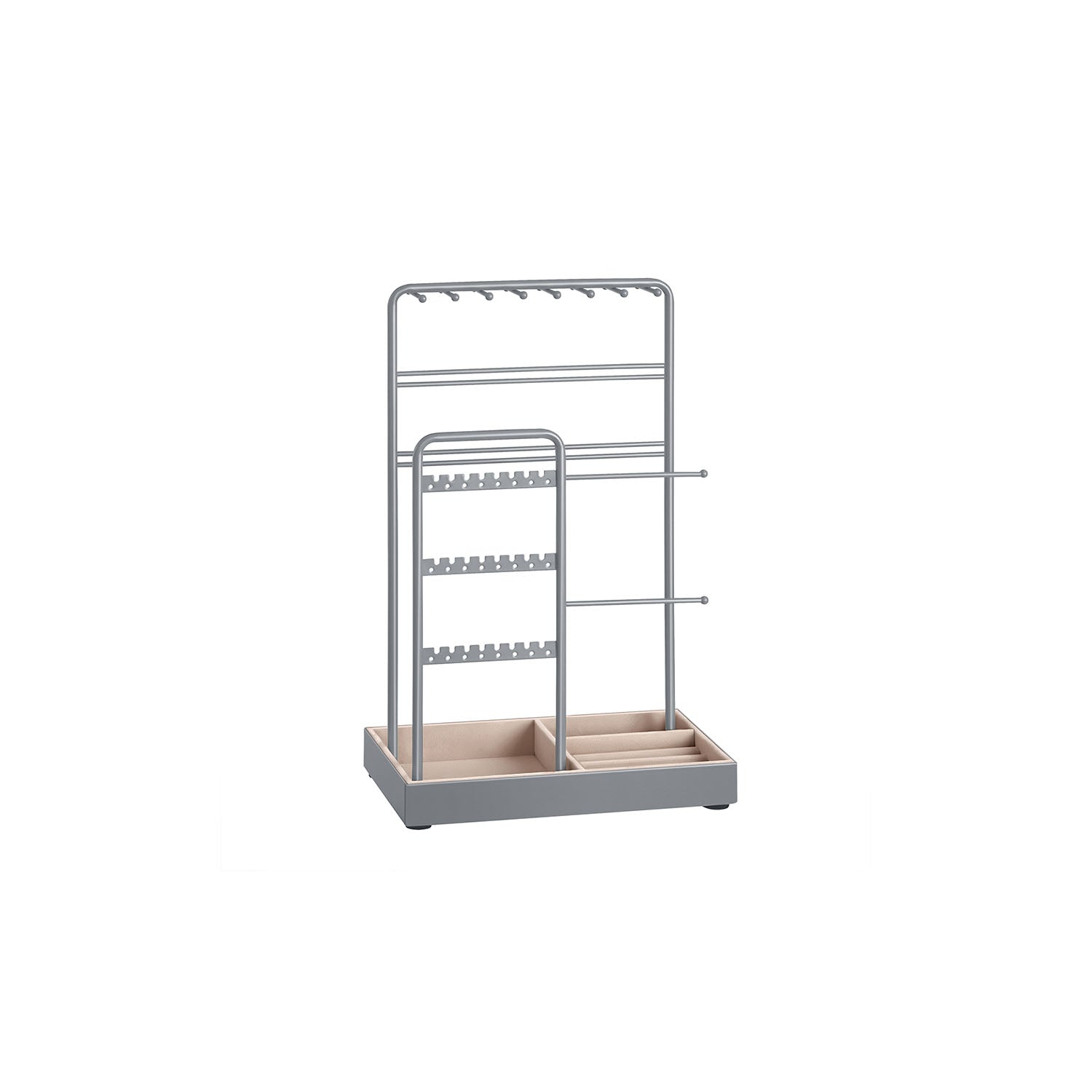 Jewellery Display Stand - Metal Frame - Dove Grey - Velvet Tray