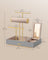 Jewellery Stand - Metal - Dove Grey and Gold - Organiser with Mirror and Earring/Necklace Holders