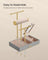 Jewellery Stand - Metal - Dove Grey and Gold - Organiser with Mirror and Earring/Necklace Holders