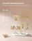 Jewellery Stand - Metal - Metallic Gold - Organiser with 4 Hanging Rods and 2 Earring Boards