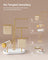 Jewellery Stand - Metal - Metallic Gold - Organiser with 4 Hanging Rods and 2 Earring Boards