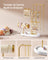 Jewellery Stand - Metal - Metallic Gold - Organiser with 4 Hanging Rods and 2 Earring Boards