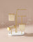 Jewellery Stand - Metal - Metallic Gold - Organiser with 4 Hanging Rods and 2 Earring Boards