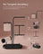 Jewellery Stand - Metal - Ink Black - 4 Hanging Rods with Earring Boards