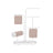 Jewellery Stand - Metal - Cloud White - 4 Hanging Rods and 2 Earring Boards