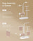 Jewellery Stand - Metal - Cloud White - 4 Hanging Rods and 2 Earring Boards
