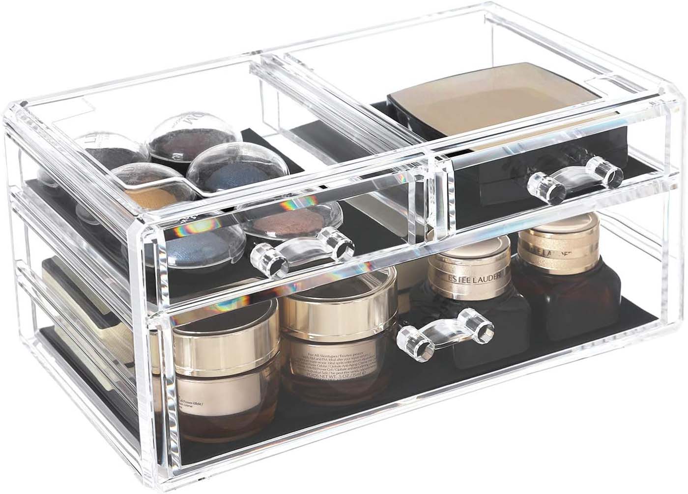 Stackable Makeup Organiser - 6 Drawer Design - Clear Acrylic - Large