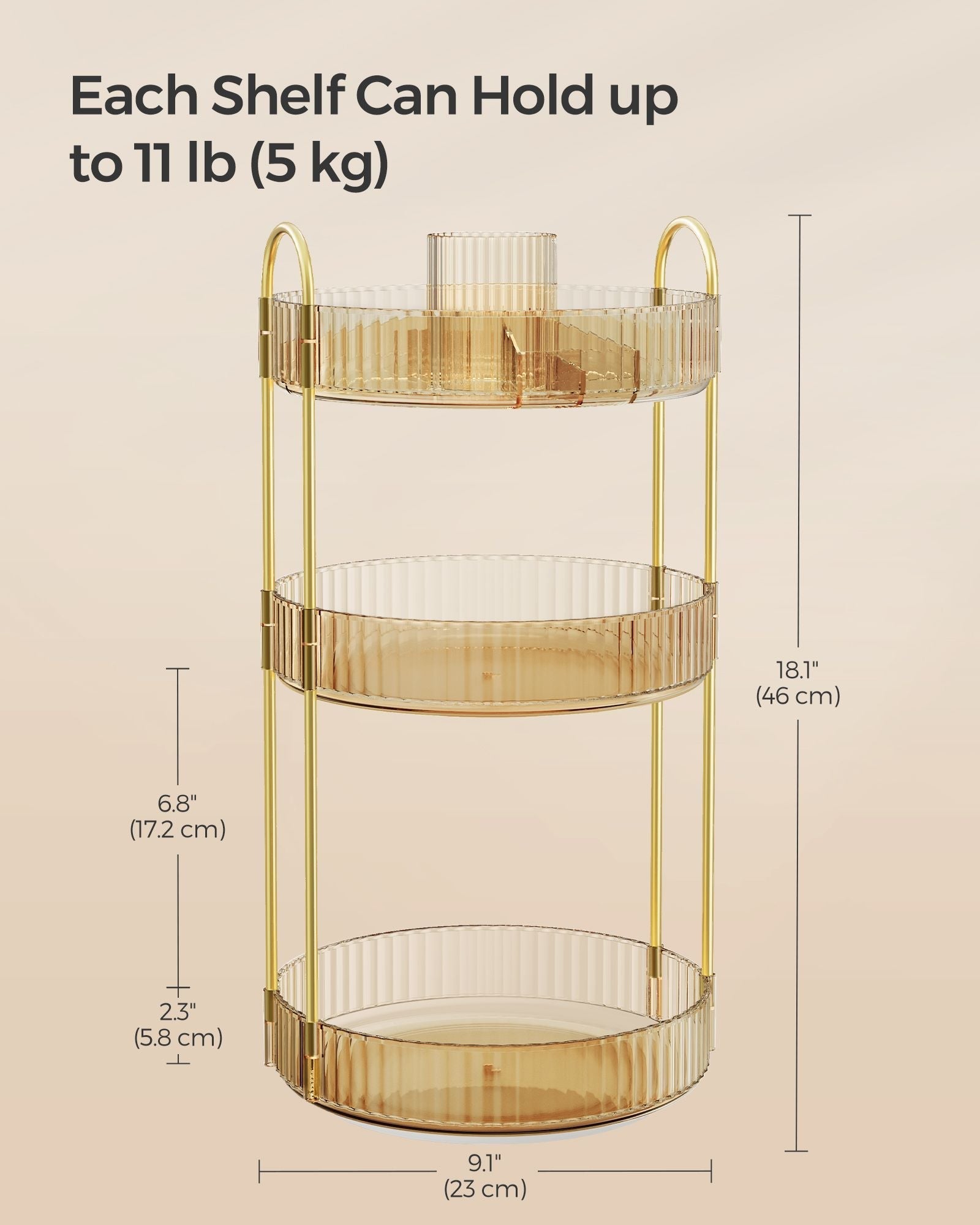 Rotating Makeup Organiser - Plastic - Round