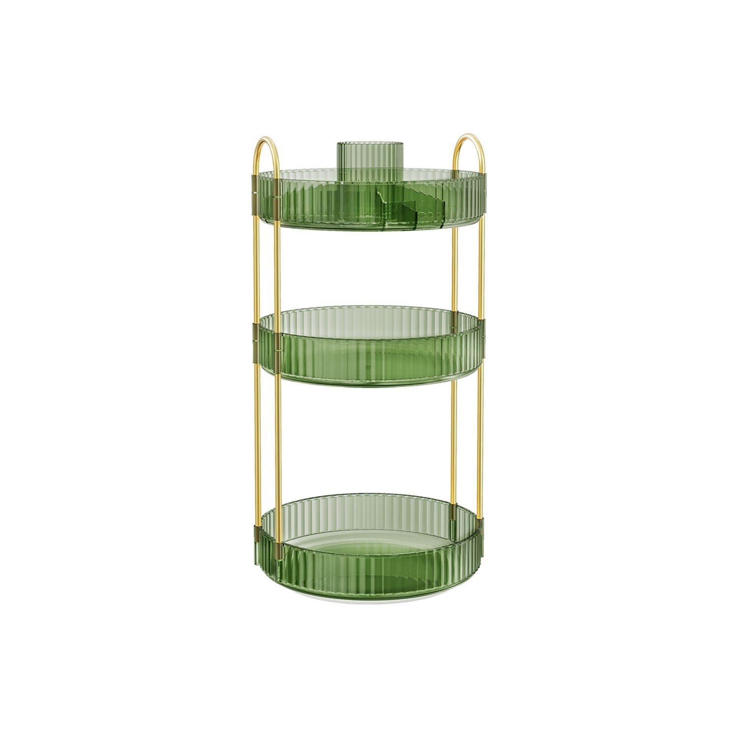 3-Tier Rotating Makeup Organiser - Plastic - Pale Green - Customisable Design