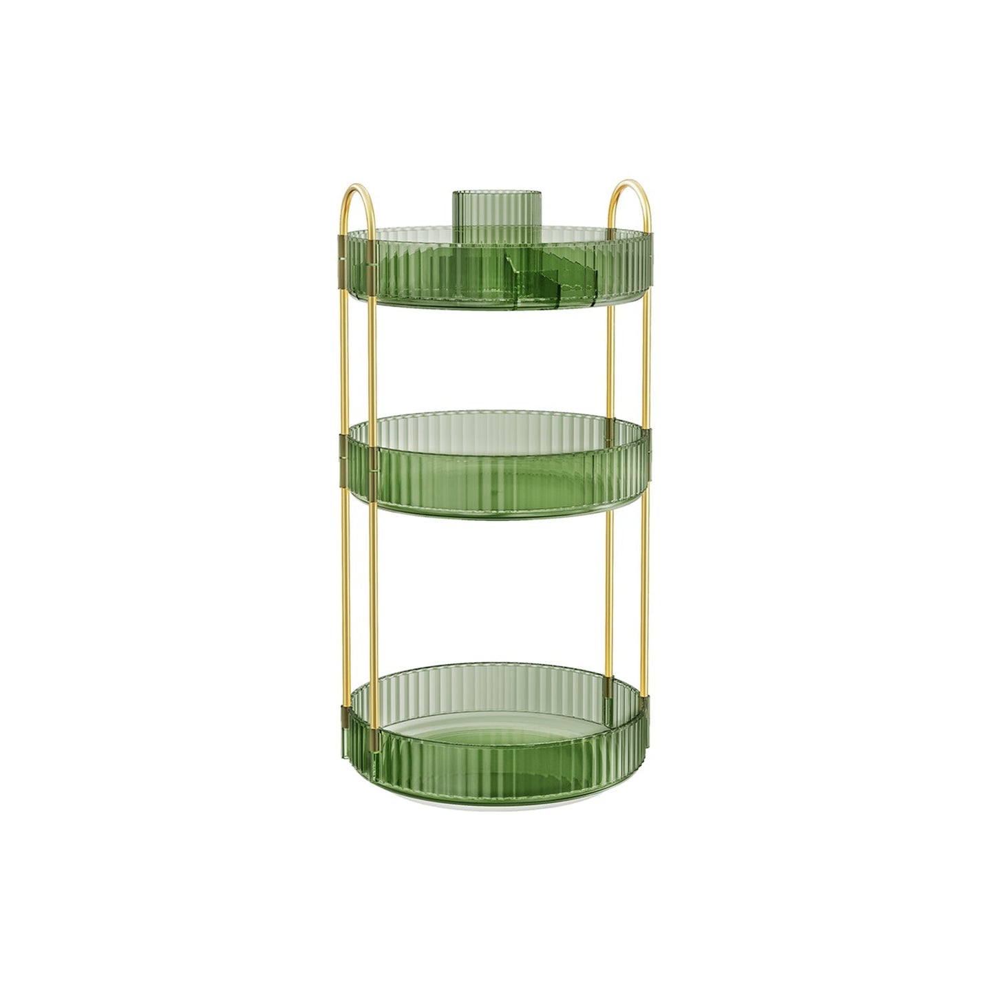 3-Tier Rotating Makeup Organiser - Plastic - Pale Green - Customisable Design