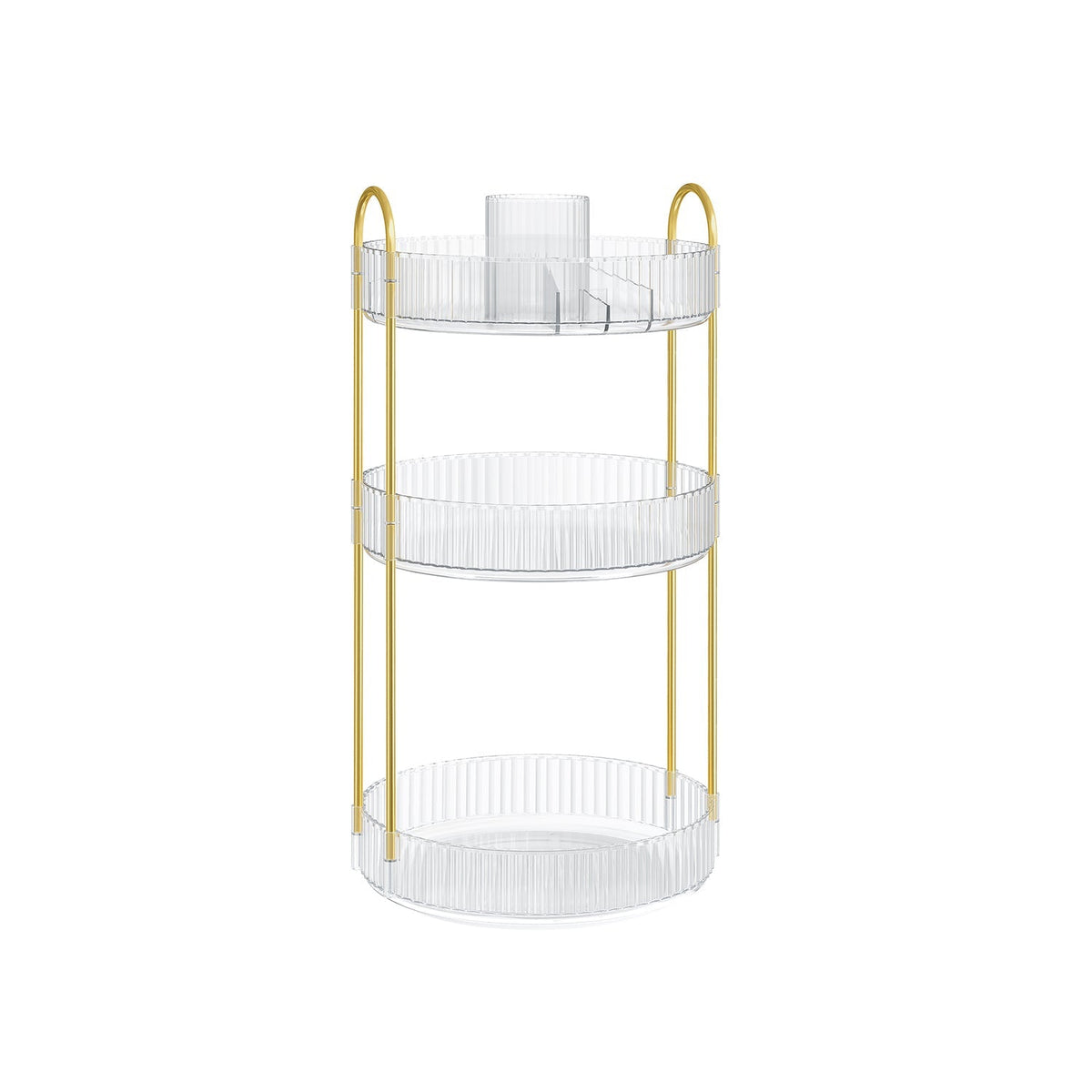 3-Tier Round Rotating Makeup Organiser - Acrylic - Transparent - Customisable