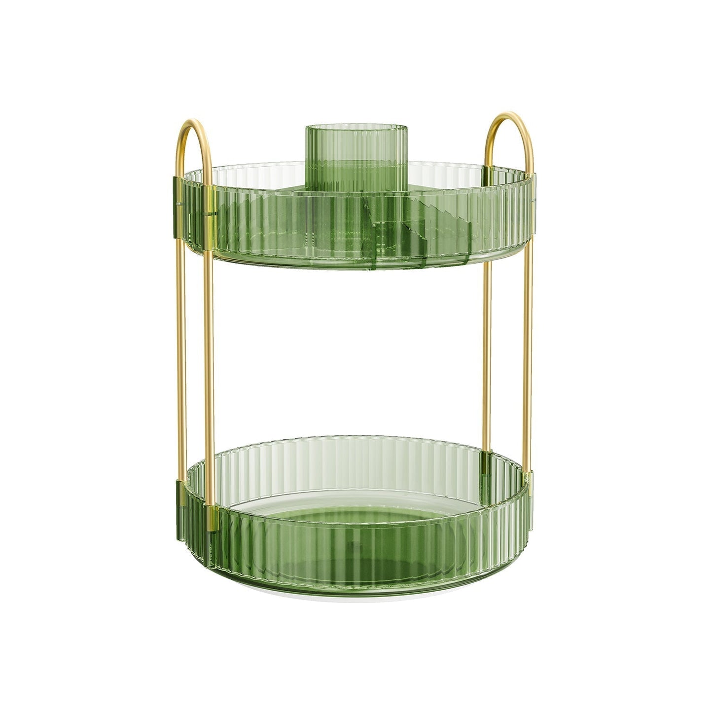 Rotating Makeup Organiser - Metal - Champagne Gold - Customisable 2-Tier Design