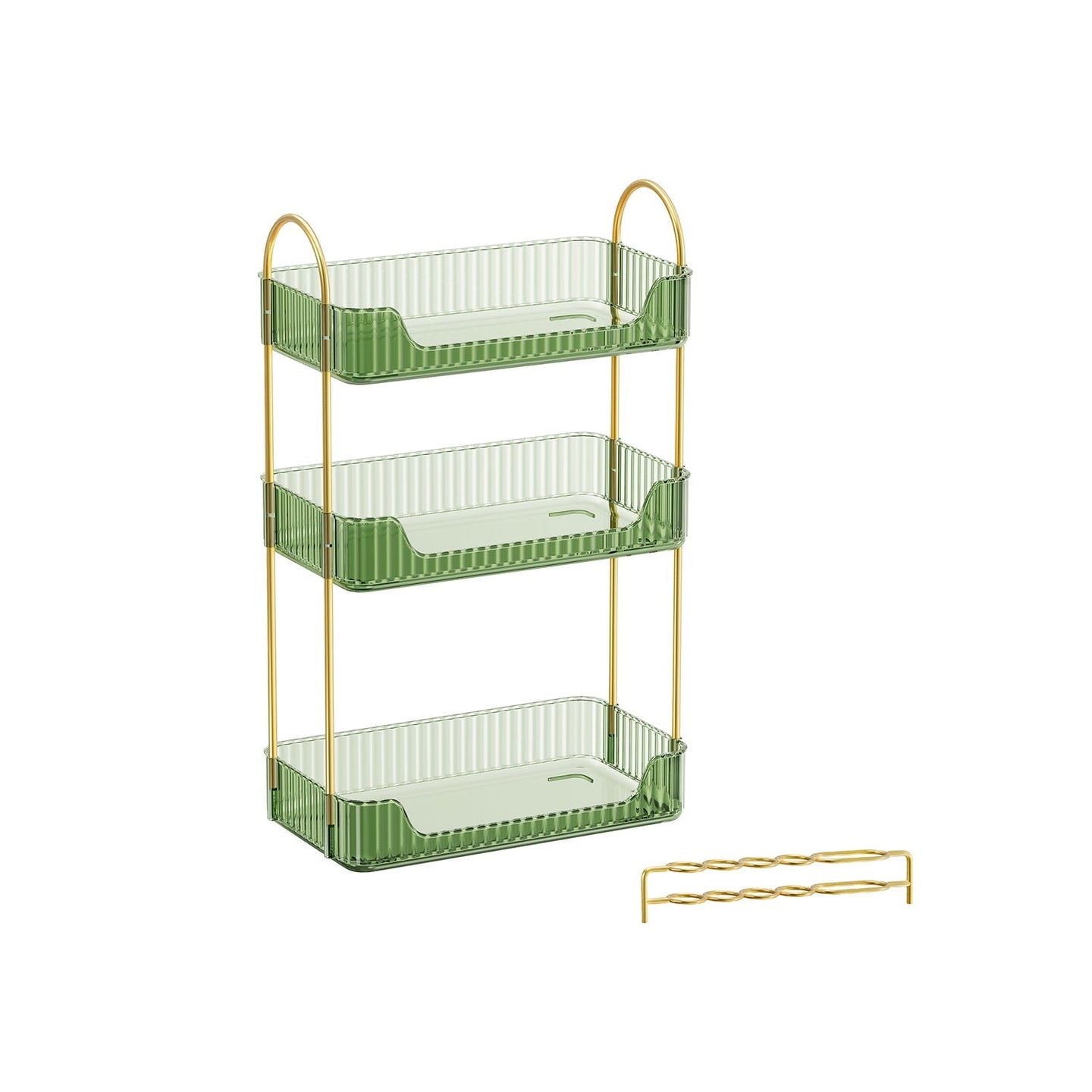 3-Tier Makeup Organiser - Plastic - Pale Green - Customisable Skincare and Jewellery Storage