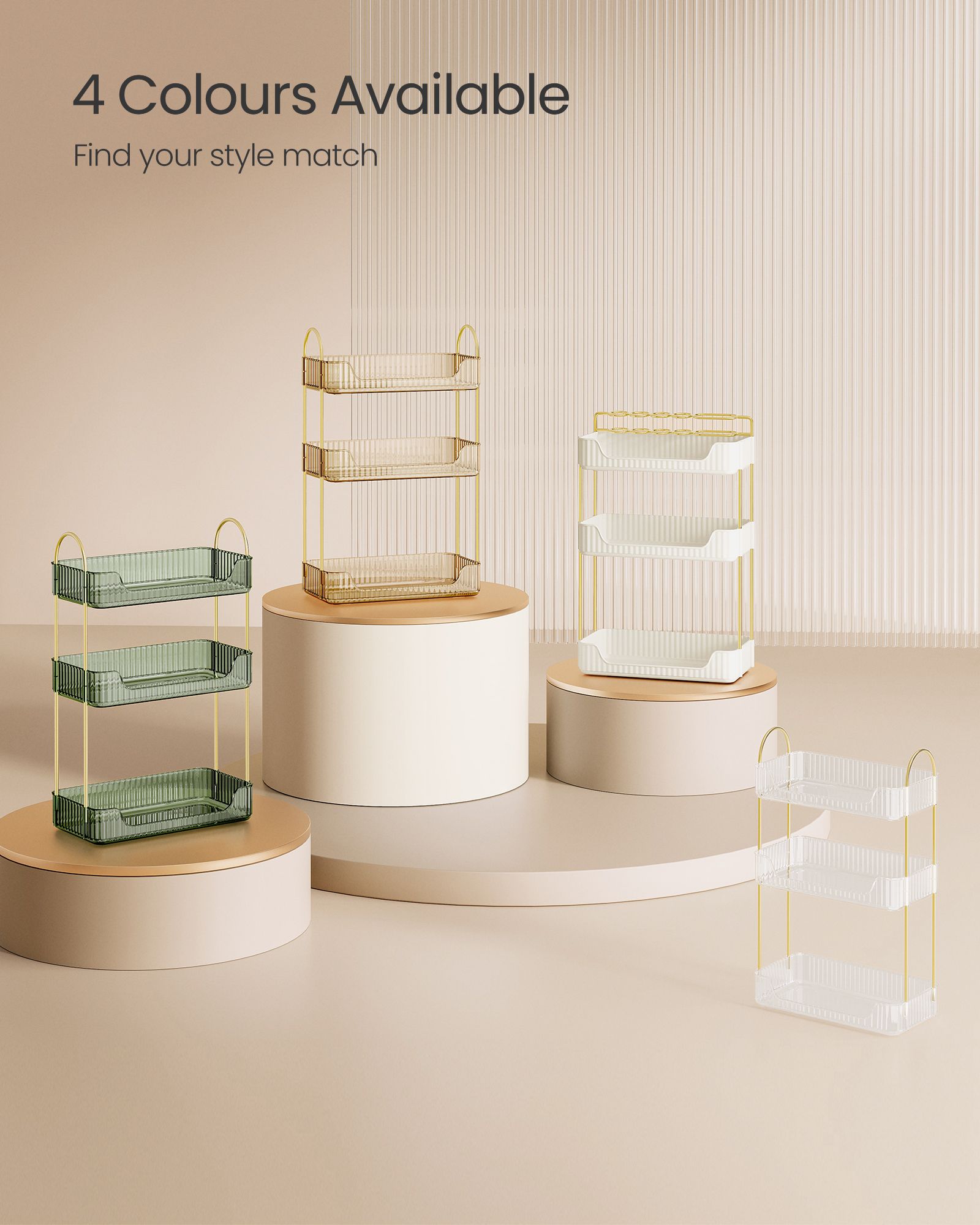 3-Tier Rectangular Makeup Organiser - Acrylic - Transparent - Customisable