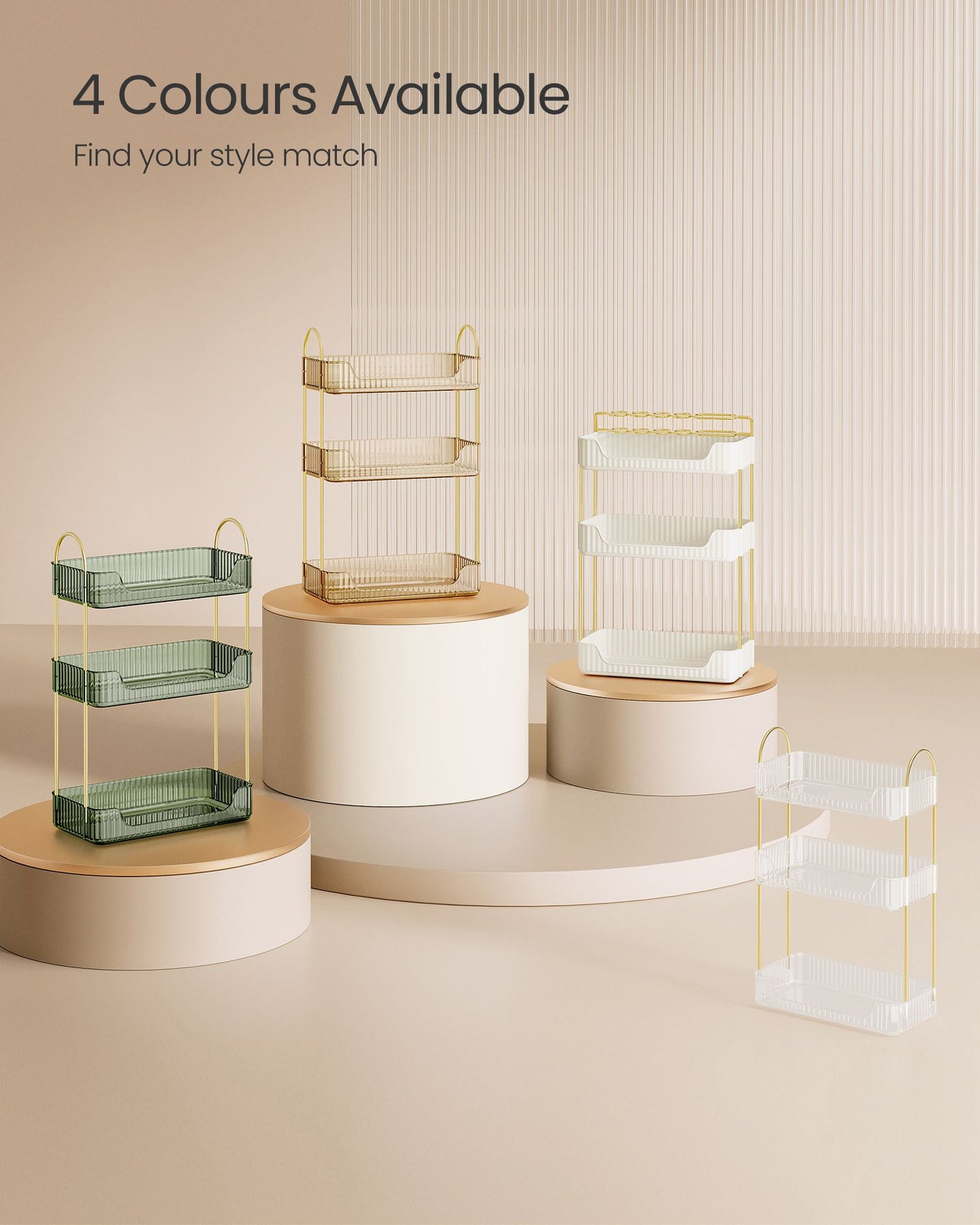 3-Tier Rectangular Makeup Organiser - Acrylic - Transparent - Customisable