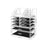 3 Piece Transparent Acrylic Cosmetic Organizer Set - Clear - Features 8 Drawers for Lipsticks and Jewelry