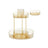 Round Rotating Makeup Organiser - Metal - Champagne Gold - 2-Tier with Extra Top Tray