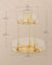 Round Rotating Makeup Organiser - Metal - Champagne Gold - 2-Tier with Extra Top Tray