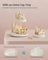 2-Tier Round Rotating Makeup Organiser - Plastic - White and Champagne Gold - Customisable with Extra Top Tray