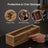 Watch Box - Solid Wood - Rustic Walnut - 6-Slot Display Case with Glass Lid and Removable Pillows