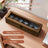 Watch Box - Solid Wood - Rustic Walnut - 6-Slot Display Case with Glass Lid and Removable Pillows